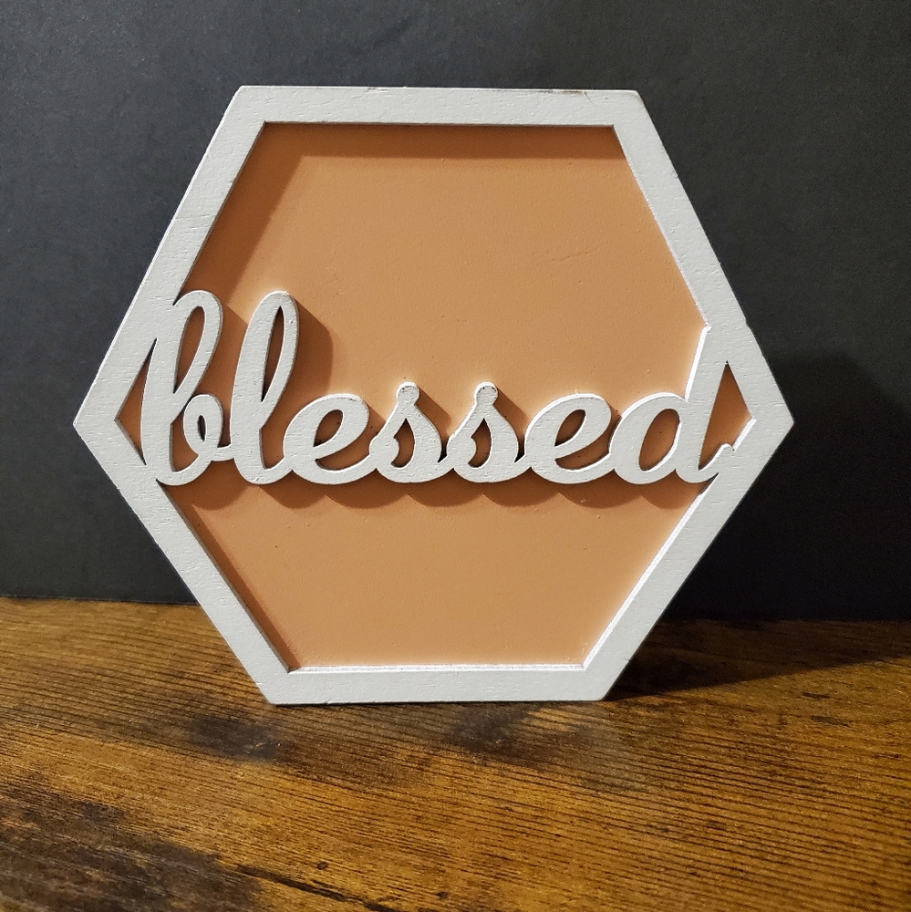 Blessed Wooden Sign 6"